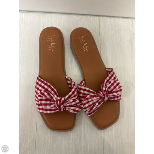 Sandals Flats By Nicole Miller In Red & White, Size: 10