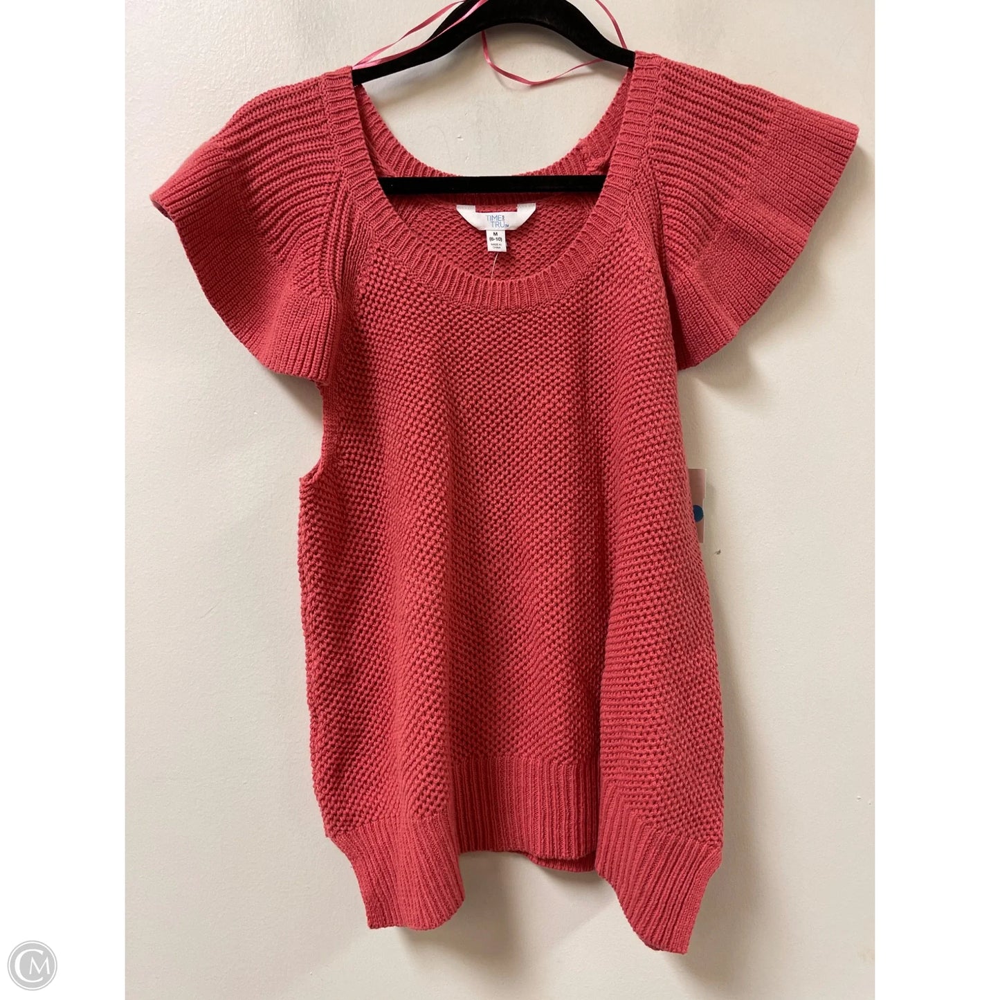 Top Short Sleeve By Time And Tru In Coral, Size: M