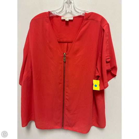 Blouse Short Sleeve By Michael By Michael Kors In Orange, Size: 2x