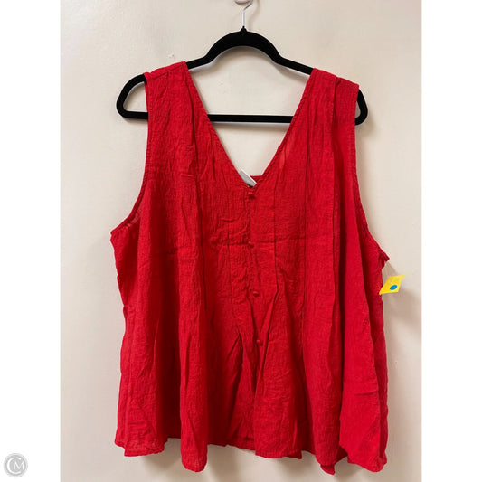 Top Sleeveless By Ava & Viv In Red, Size: 3x