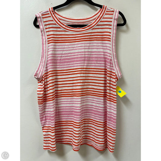 Top Sleeveless By Loft In Orange & Pink, Size: Xl