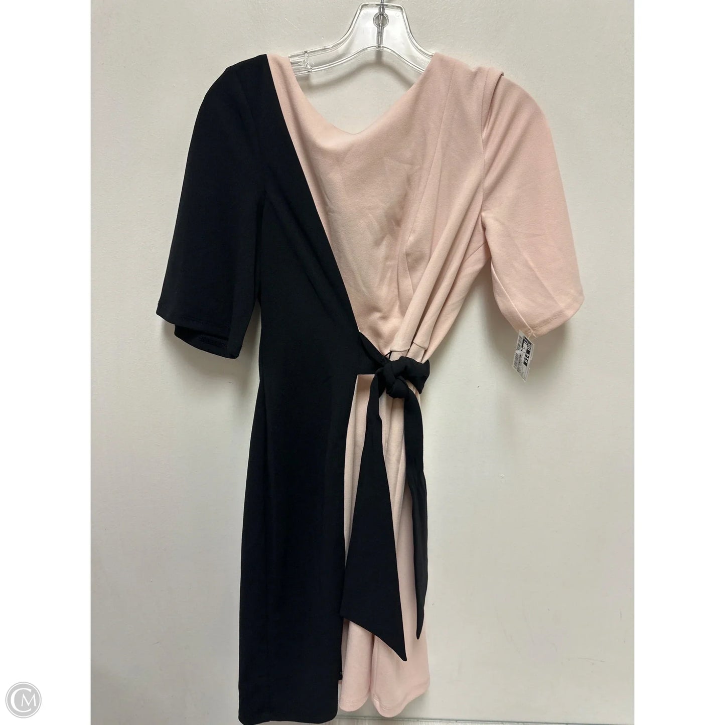 Dress Casual Midi By London Times In Black & Pink, Size: L