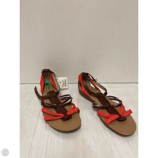 Sandals Flats By Bandolino In Brown & Orange, Size: 8