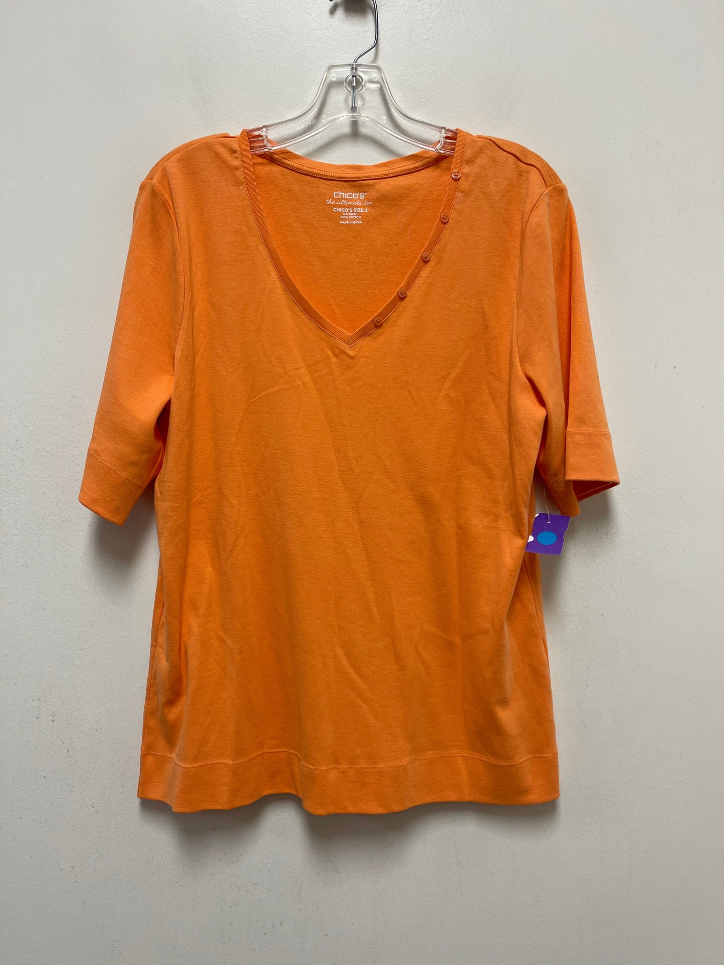 Orange Top 3/4 Sleeve Chicos, Size L