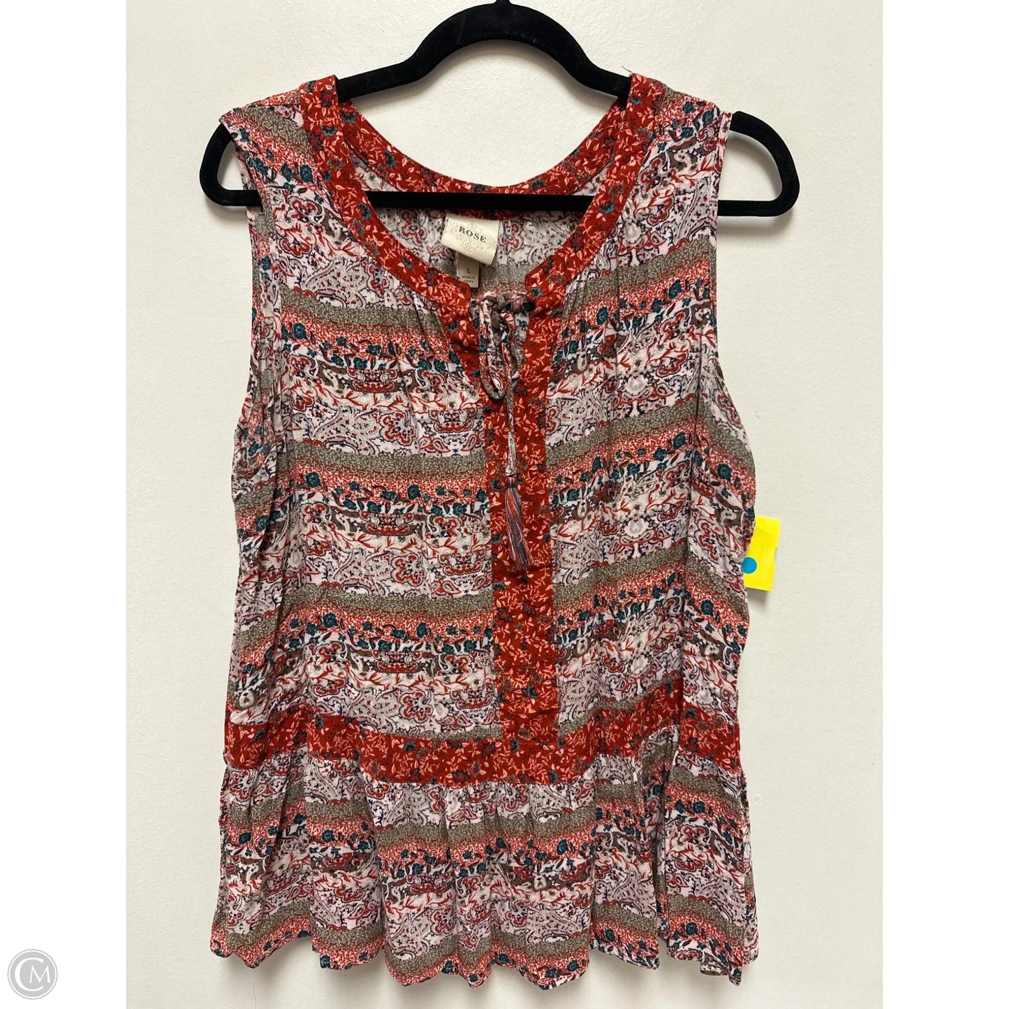 Top Sleeveless By Knox Rose In Multi-colored, Size: L