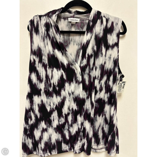 Top Sleeveless By Calvin Klein In Grey & Purple, Size: 1x