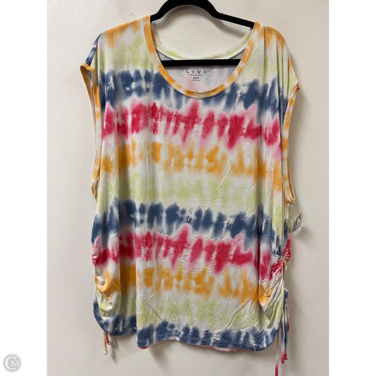 Top Short Sleeve By Livi Active In Multi-colored, Size: 4x