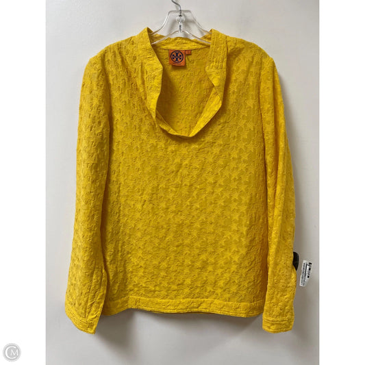 Top Long Sleeve Designer By Tory Burch In Yellow, Size: M