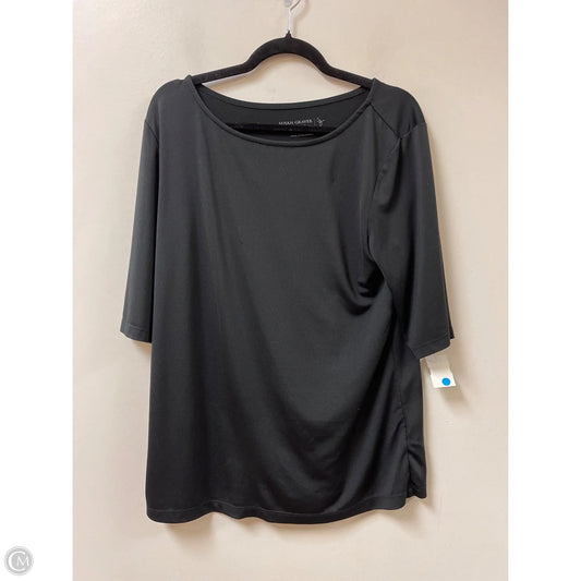 Top Short Sleeve By Susan Graver In Black, Size: S