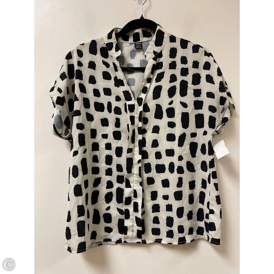 Top Short Sleeve By Shein In Black & Cream, Size: S