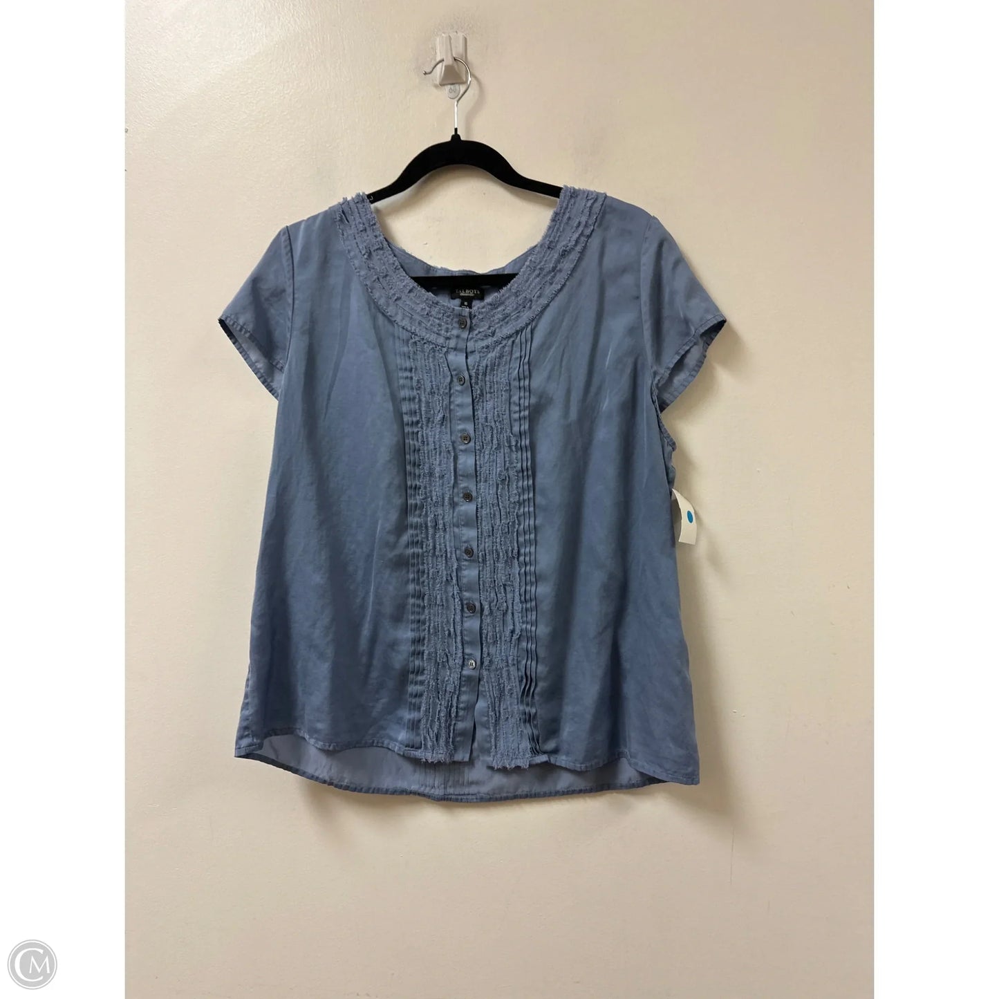 Blouse Short Sleeve By Talbots In Blue, Size: 1x