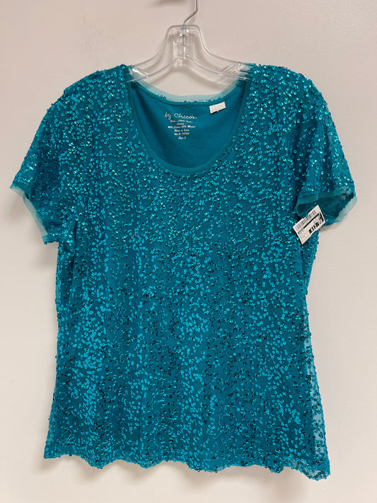 Blue Top Short Sleeve Chicos, Size L