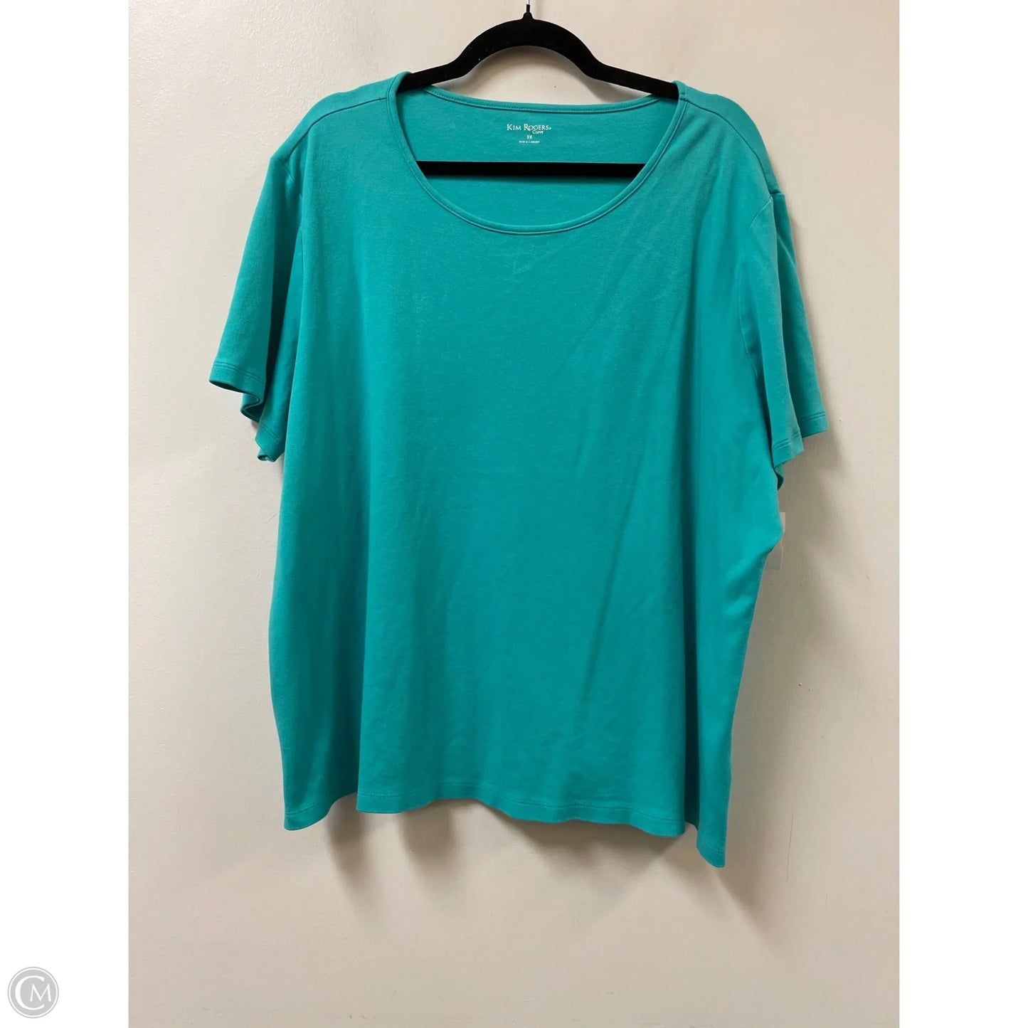 Top Short Sleeve By Kim Rogers In Blue, Size: 3x