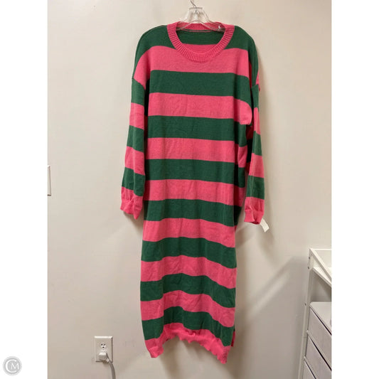 Dress Casual Maxi By Shein In Green & Pink, Size: Xl