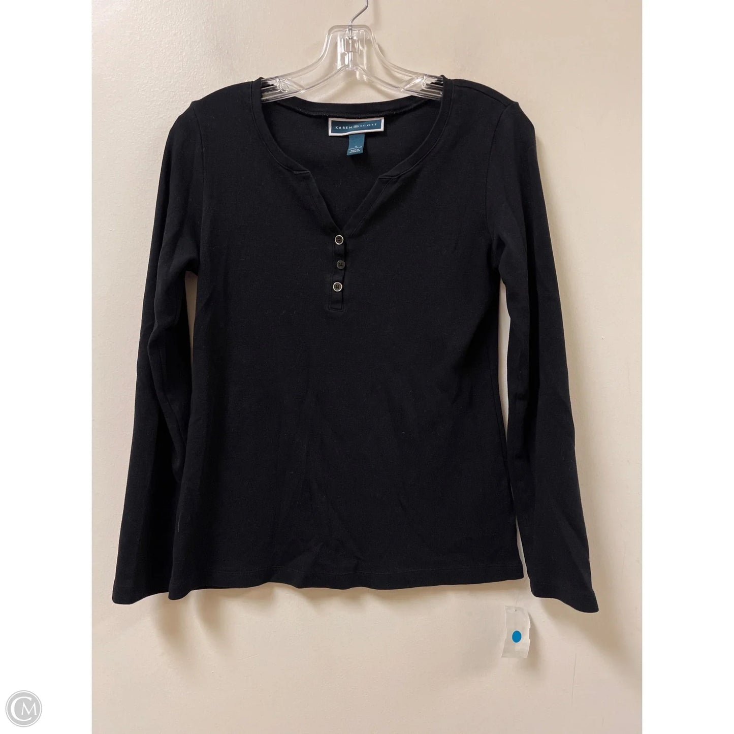 Top Long Sleeve By Karen Scott In Black, Size: S