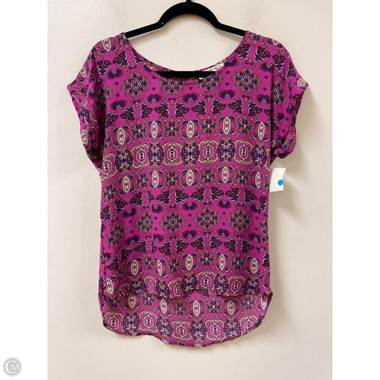 Top Short Sleeve By Pink Rose In Purple, Size: M