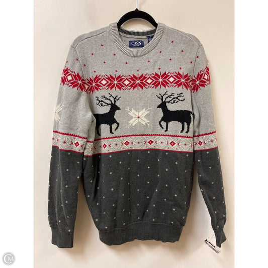 Sweater By Chaps In Grey, Size: M