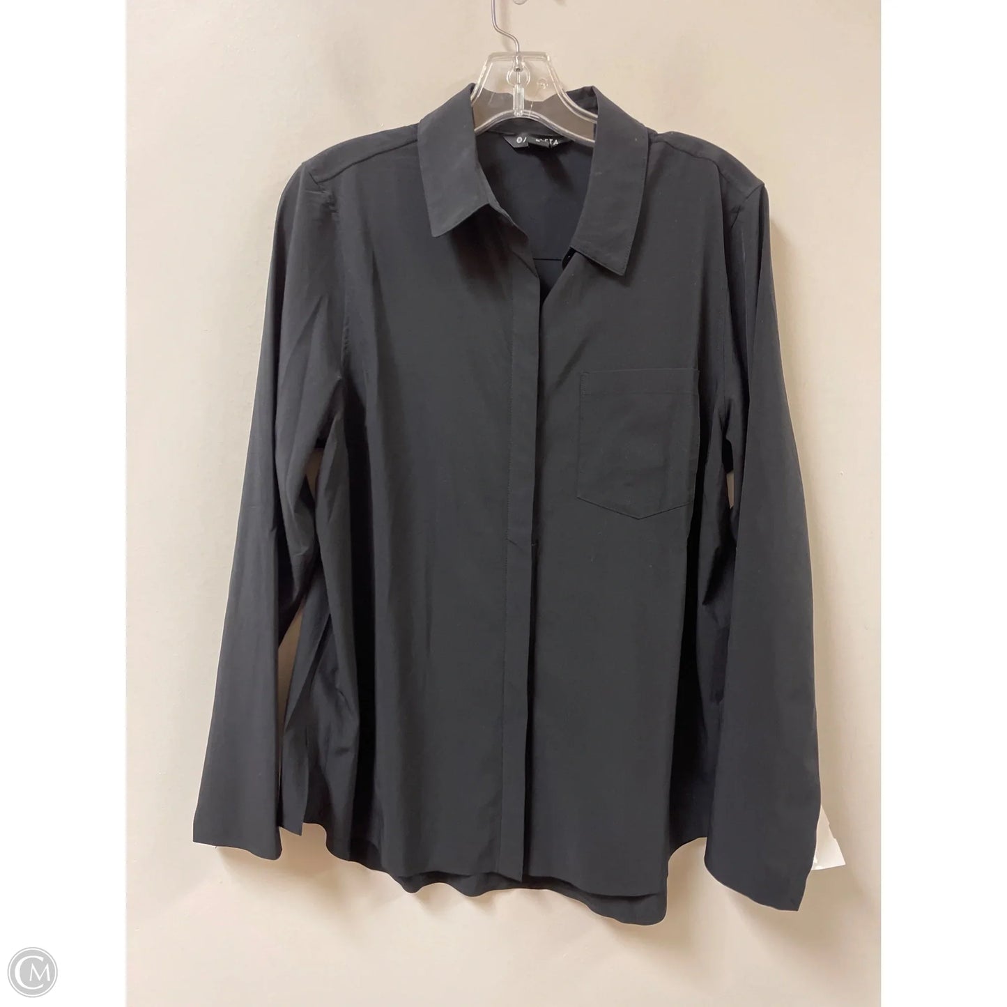 Blouse Long Sleeve By Athleta In Black, Size: M