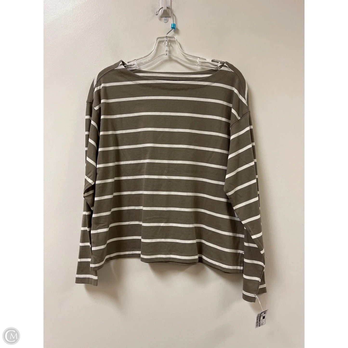 Top Long Sleeve By Old Navy In Brown & Cream, Size: M