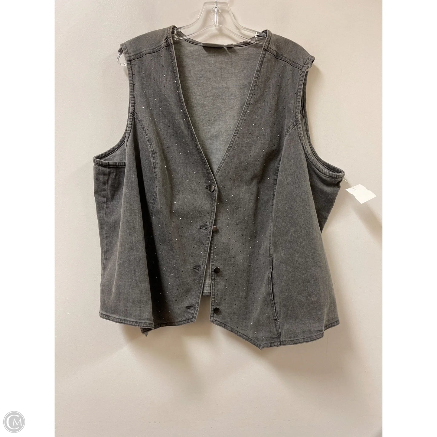 Vest Other By Denim And Company In Grey, Size: 3x