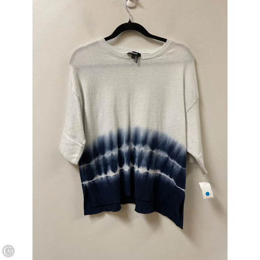 Top Short Sleeve By Dkny In Blue & White, Size: S