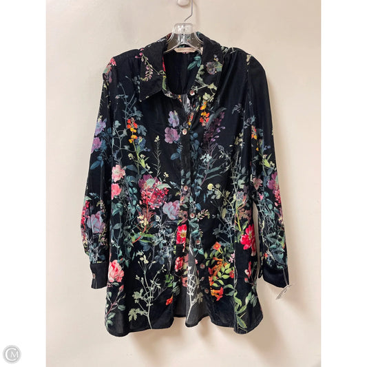 Blouse Long Sleeve By Soft Surroundings In Floral Print, Size: L