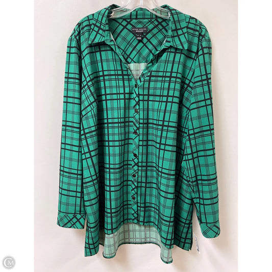 Blouse Long Sleeve By Susan Graver In Black & Green, Size: Xl