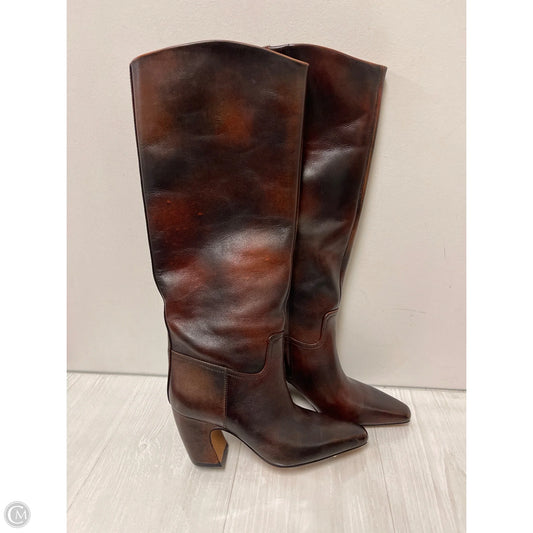 Boots Leather By Vince Camuto In Black & Red, Size: 5