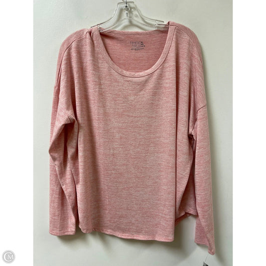 Top Long Sleeve By Time And Tru In Pink, Size: Xl