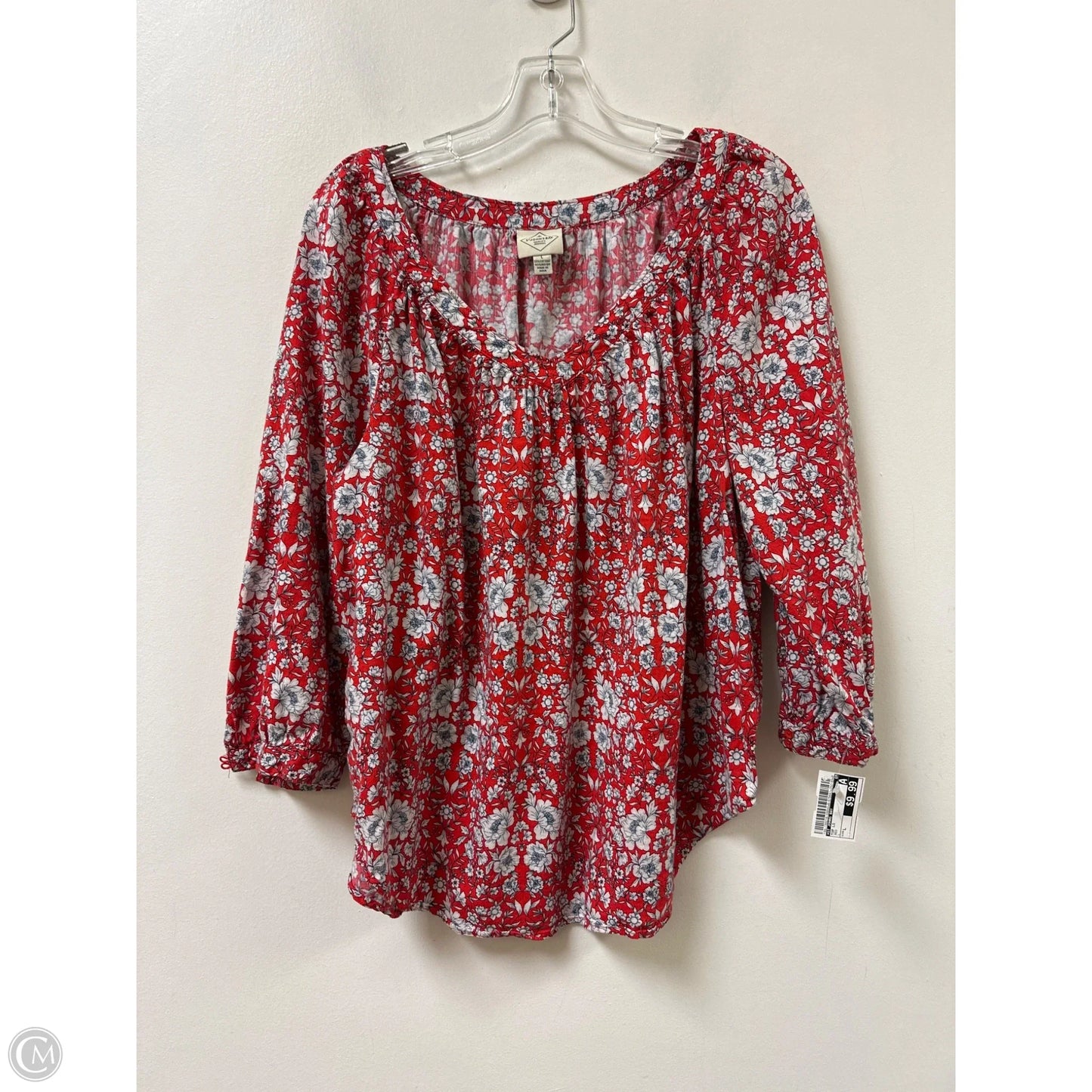 Top Long Sleeve By St Johns Bay In Red, Size: L