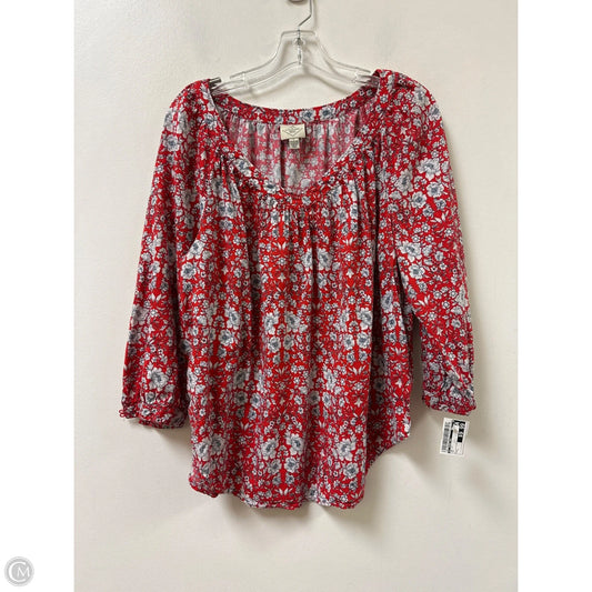 Top Long Sleeve By St Johns Bay In Red, Size: L