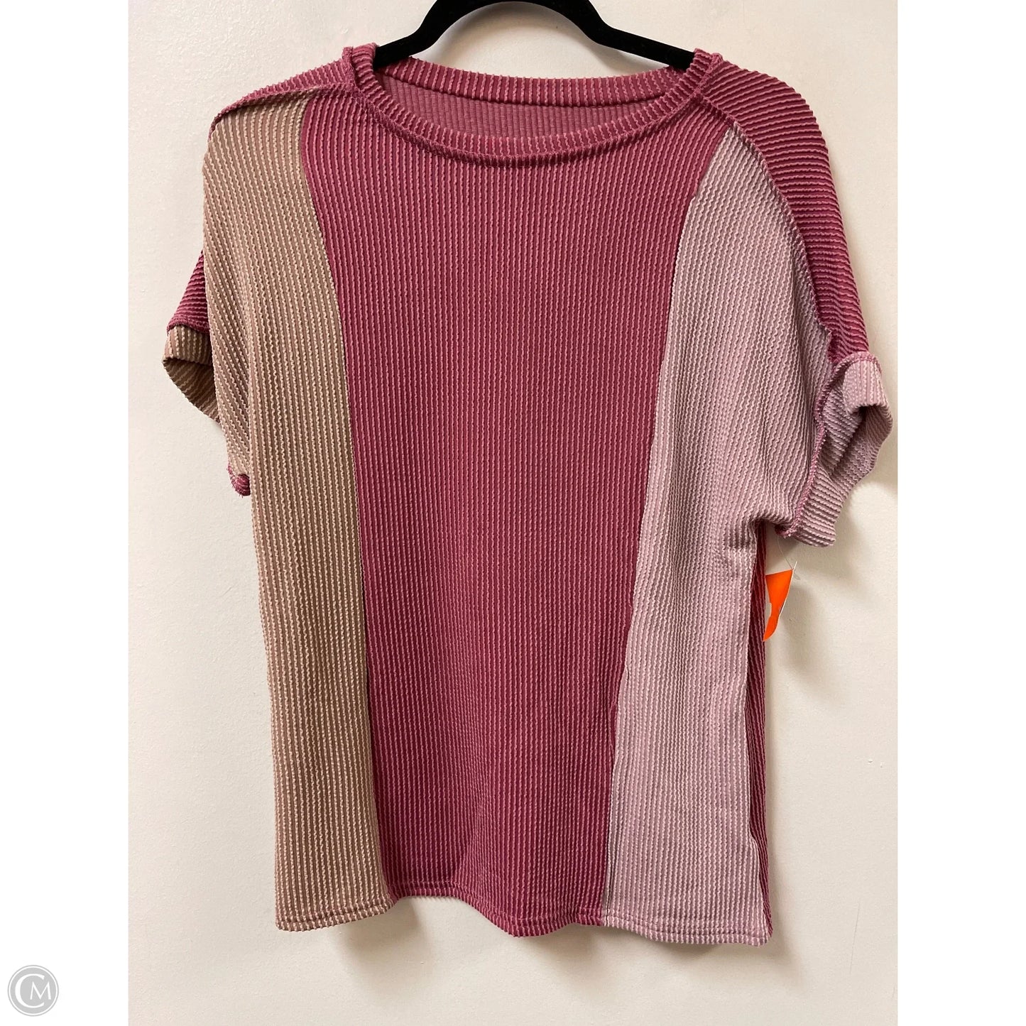 Top Short Sleeve By Shein In Pink, Size: S