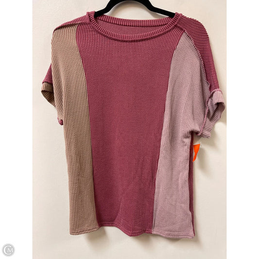 Top Short Sleeve By Shein In Pink, Size: S