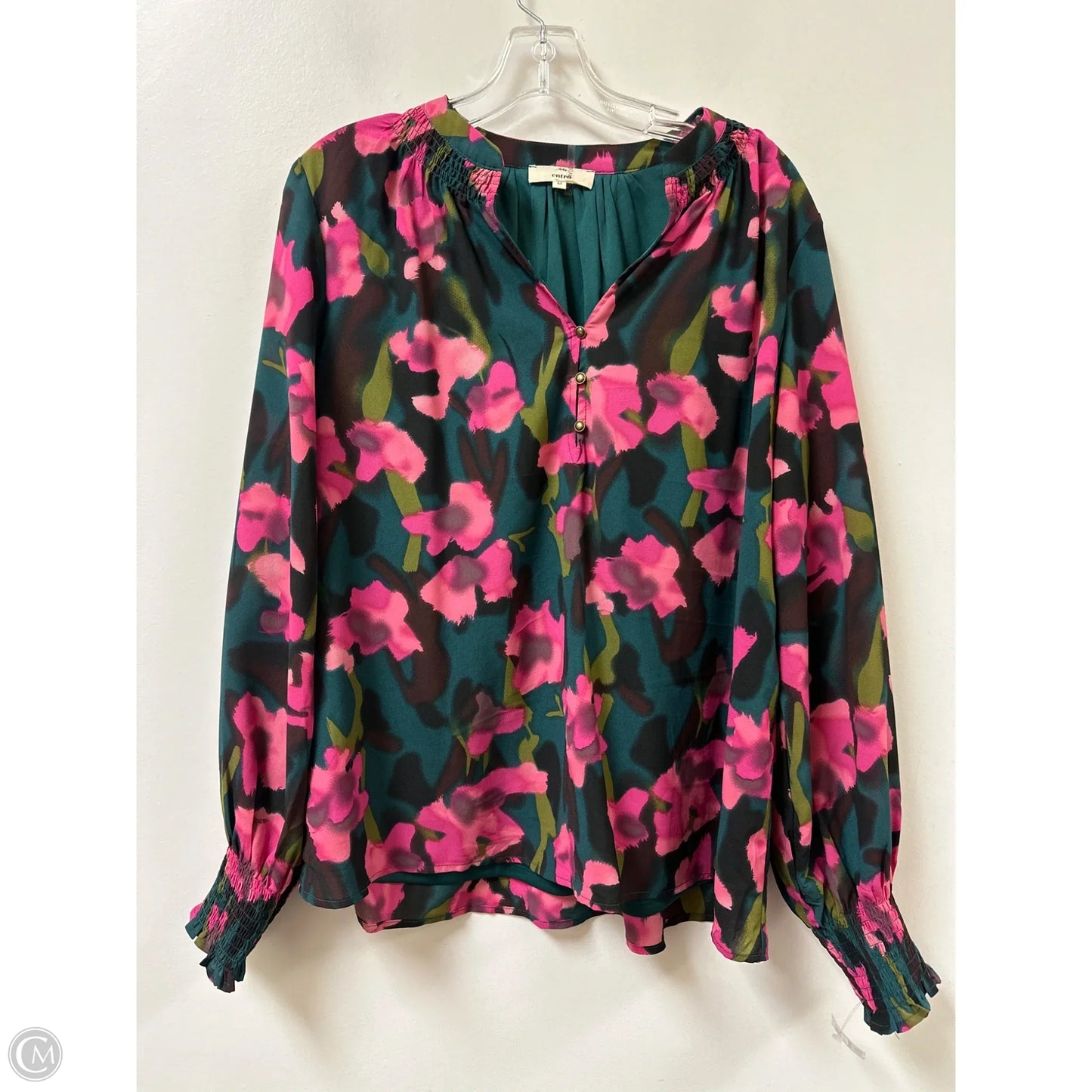 Top Long Sleeve By Entro In Floral Print, Size: M
