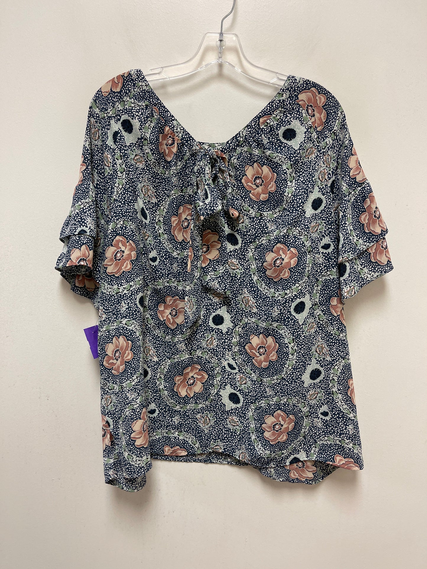 Blue Top Short Sleeve Loft, Size Xl