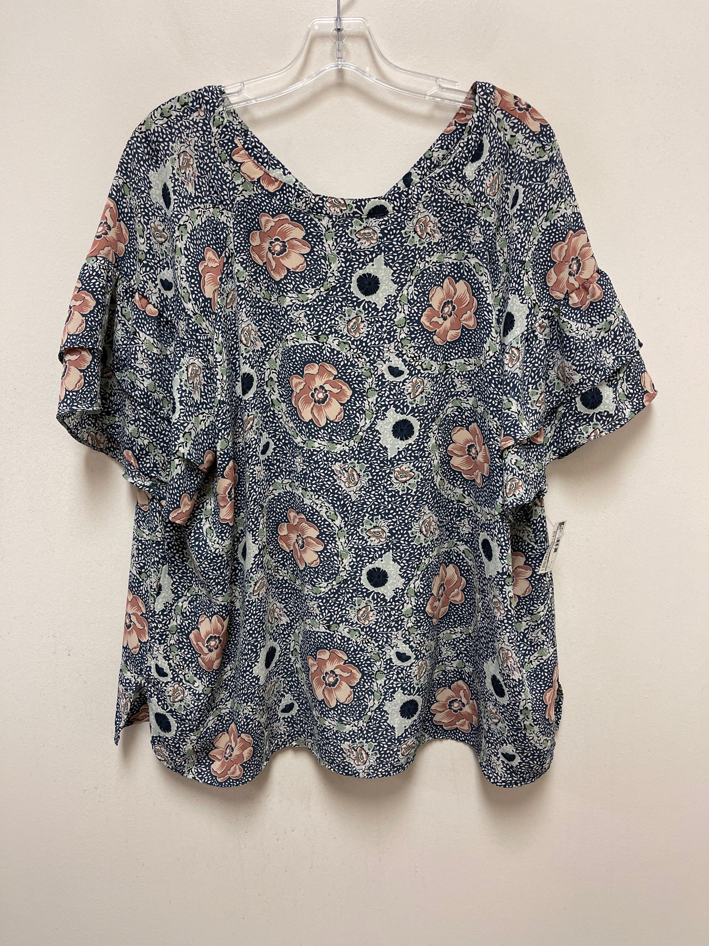 Blue Top Short Sleeve Loft, Size Xl