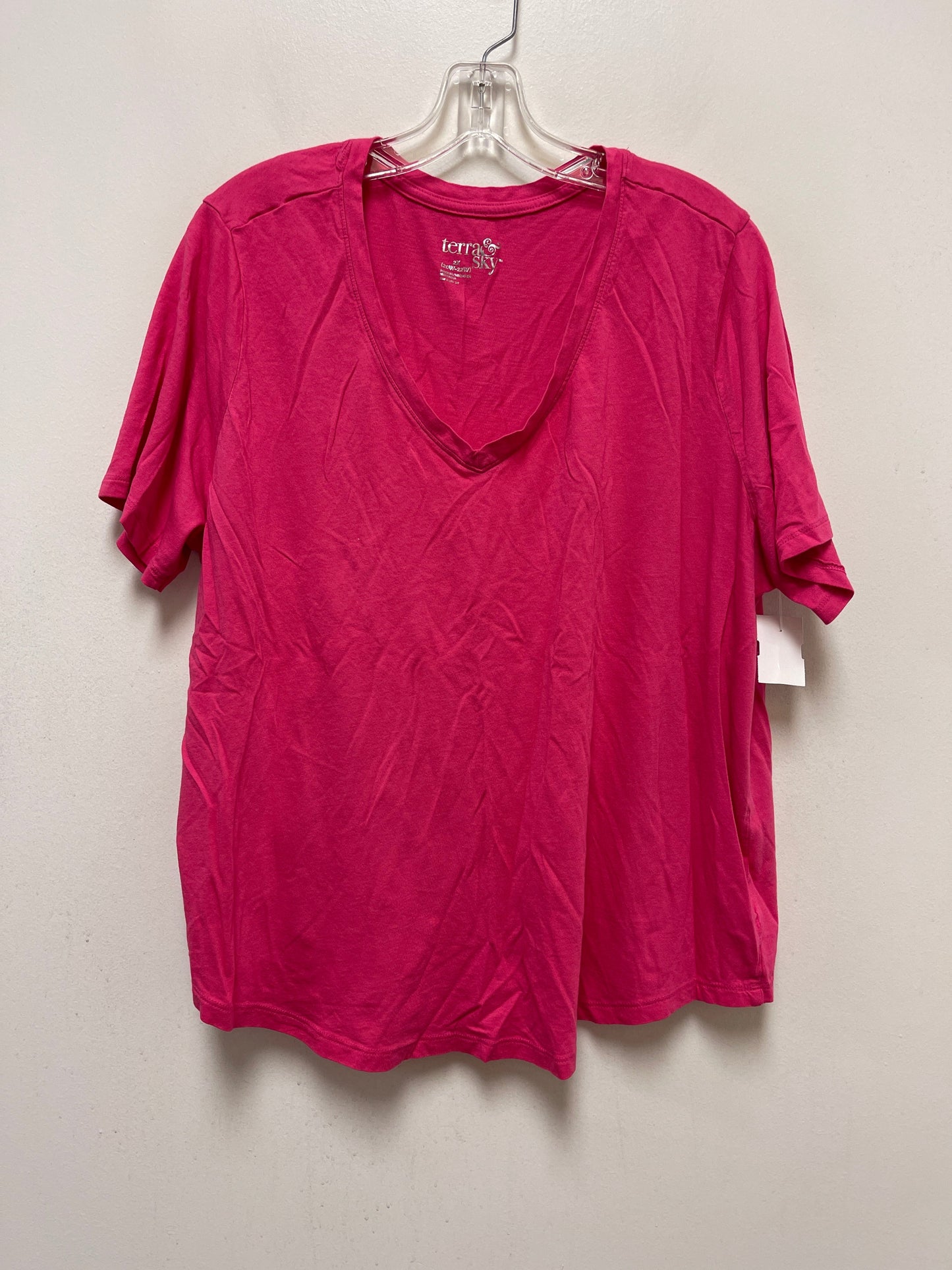 Pink Top Short Sleeve Terra & Sky, Size 2x