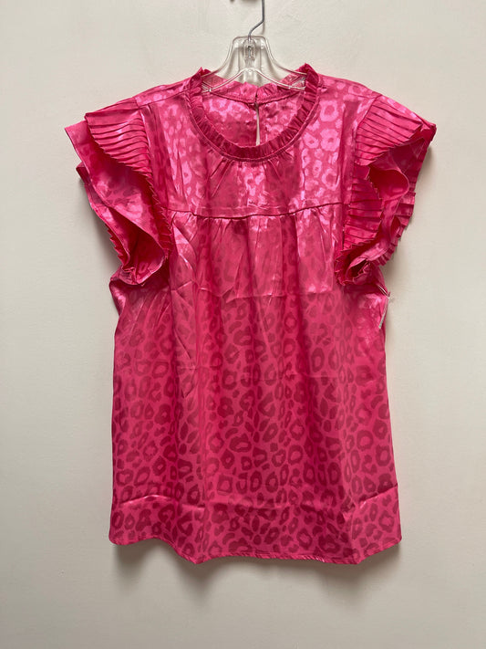Pink Top Short Sleeve Clothes Mentor, Size L