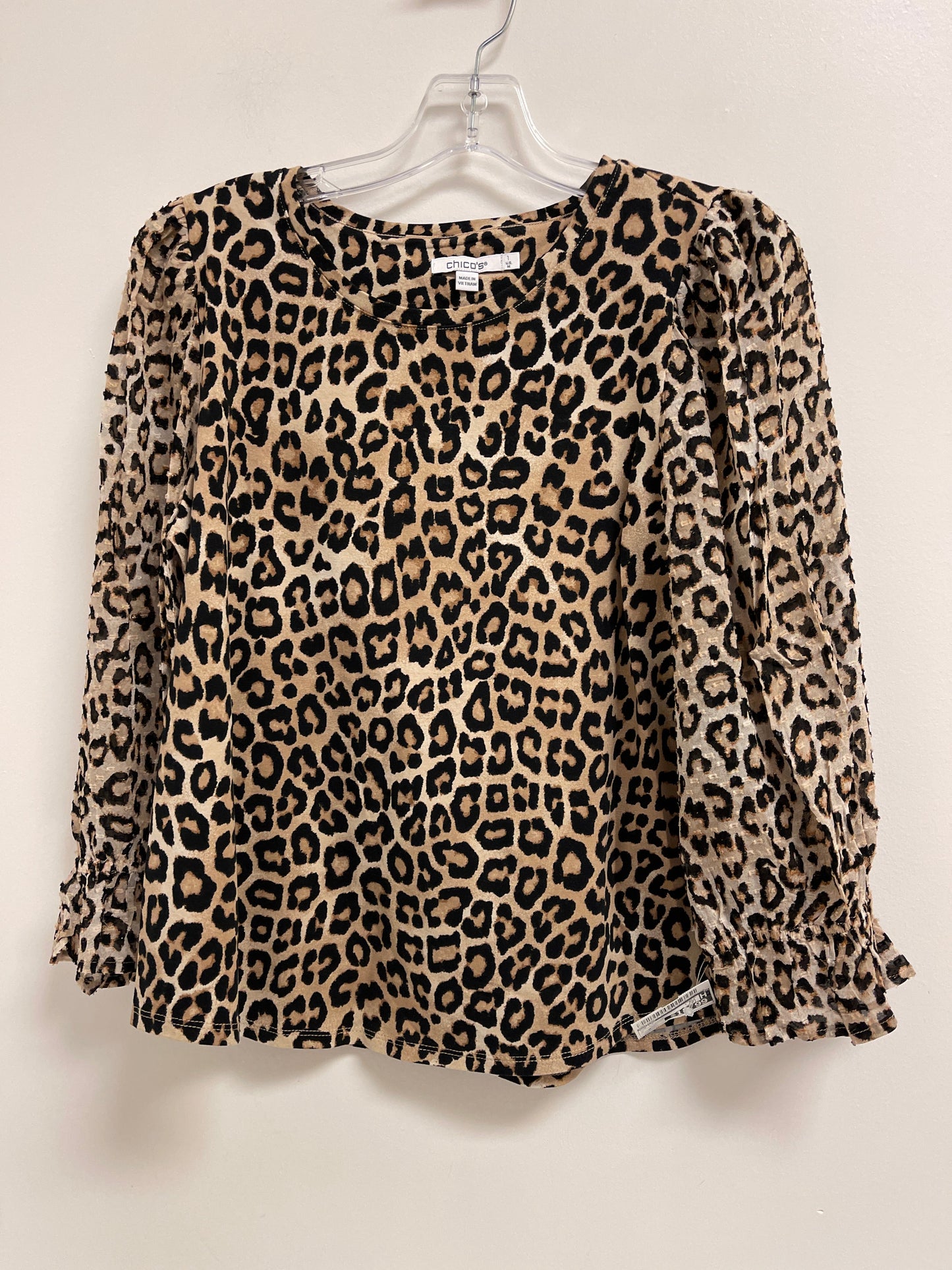 Top Long Sleeve By Chicos In Animal Print, Size: M