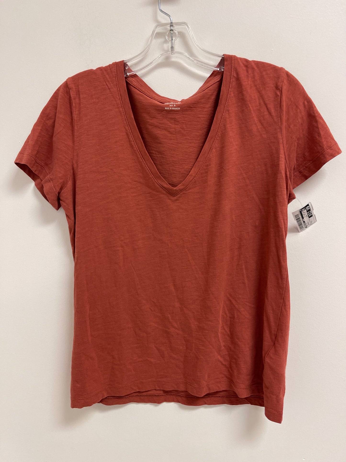 Top Short Sleeve By Madewell In Orange, Size: S