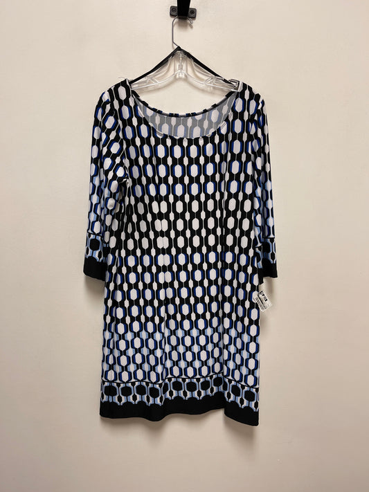 Dress Casual Midi By Ab Studio In Black & Blue, Size: L