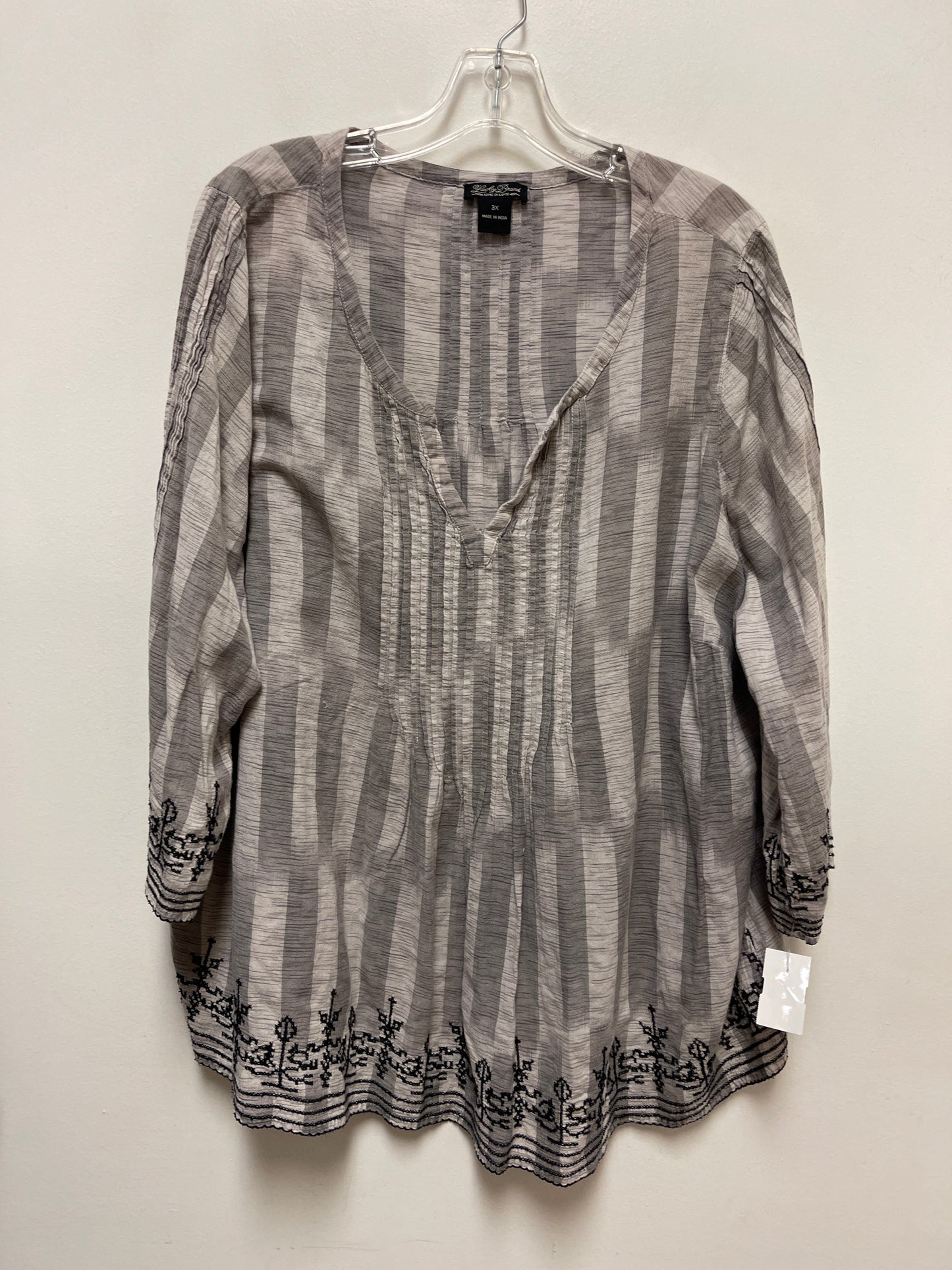 Top Long Sleeve By Lucky Brand In Grey, Size: 3x