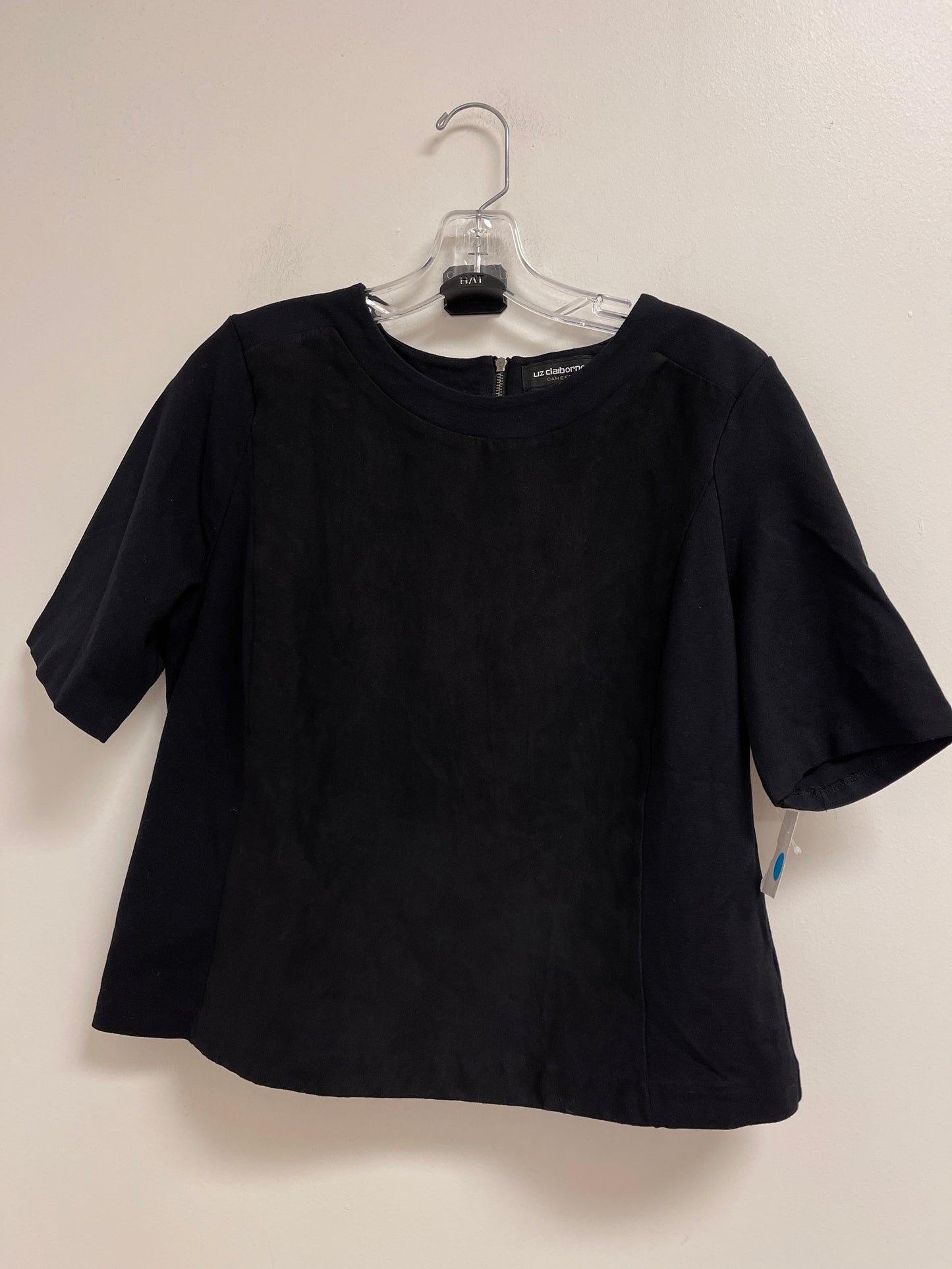 Top Short Sleeve By Liz Claiborne In Black, Size: L