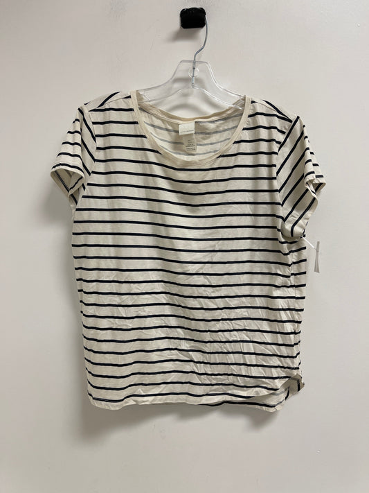 Top Short Sleeve By H&m In Striped Pattern, Size: L