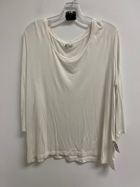 Top Long Sleeve By Cato In Cream, Size: 4x