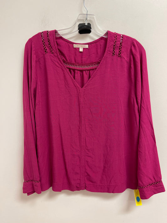 Top Long Sleeve By Skies Are Blue In Pink, Size: L