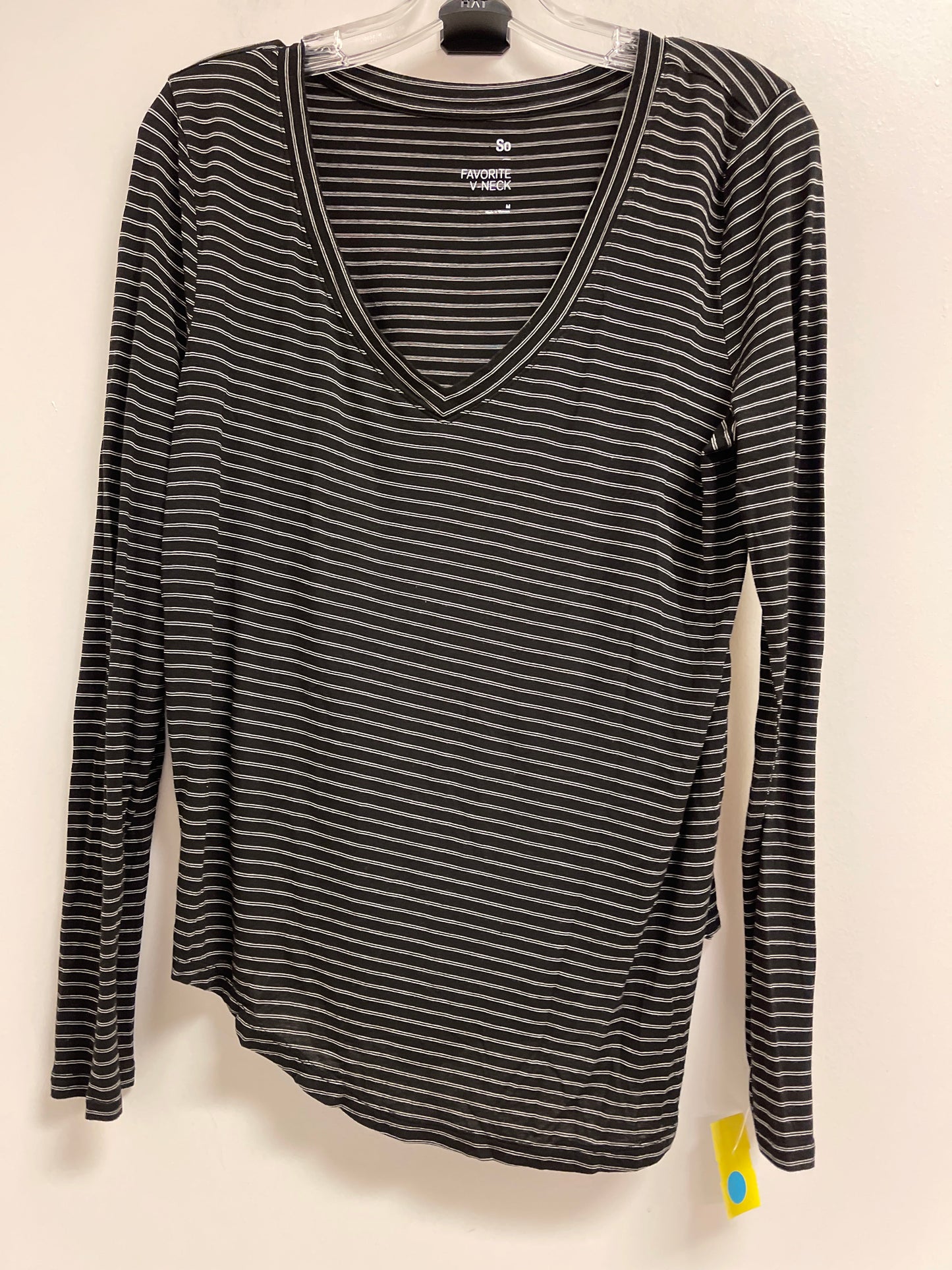 Top Long Sleeve By So In Striped Pattern, Size: M