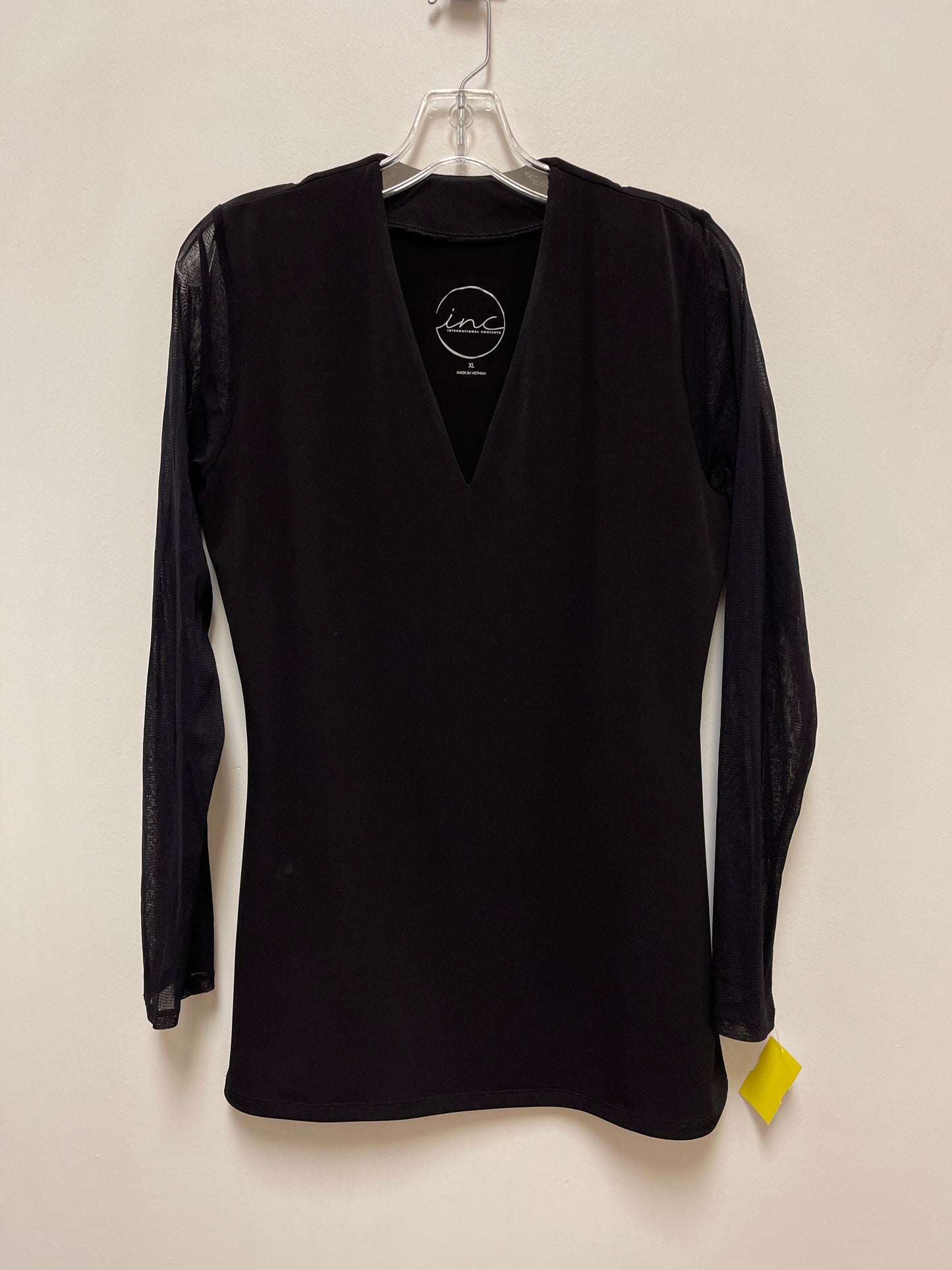 Top Long Sleeve By Inc In Black, Size: Xl