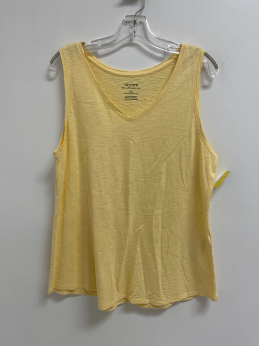 Top Sleeveless By Chicos In Yellow, Size: L