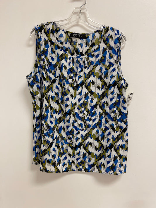 Top Sleeveless By Kasper In Blue & Green, Size: L